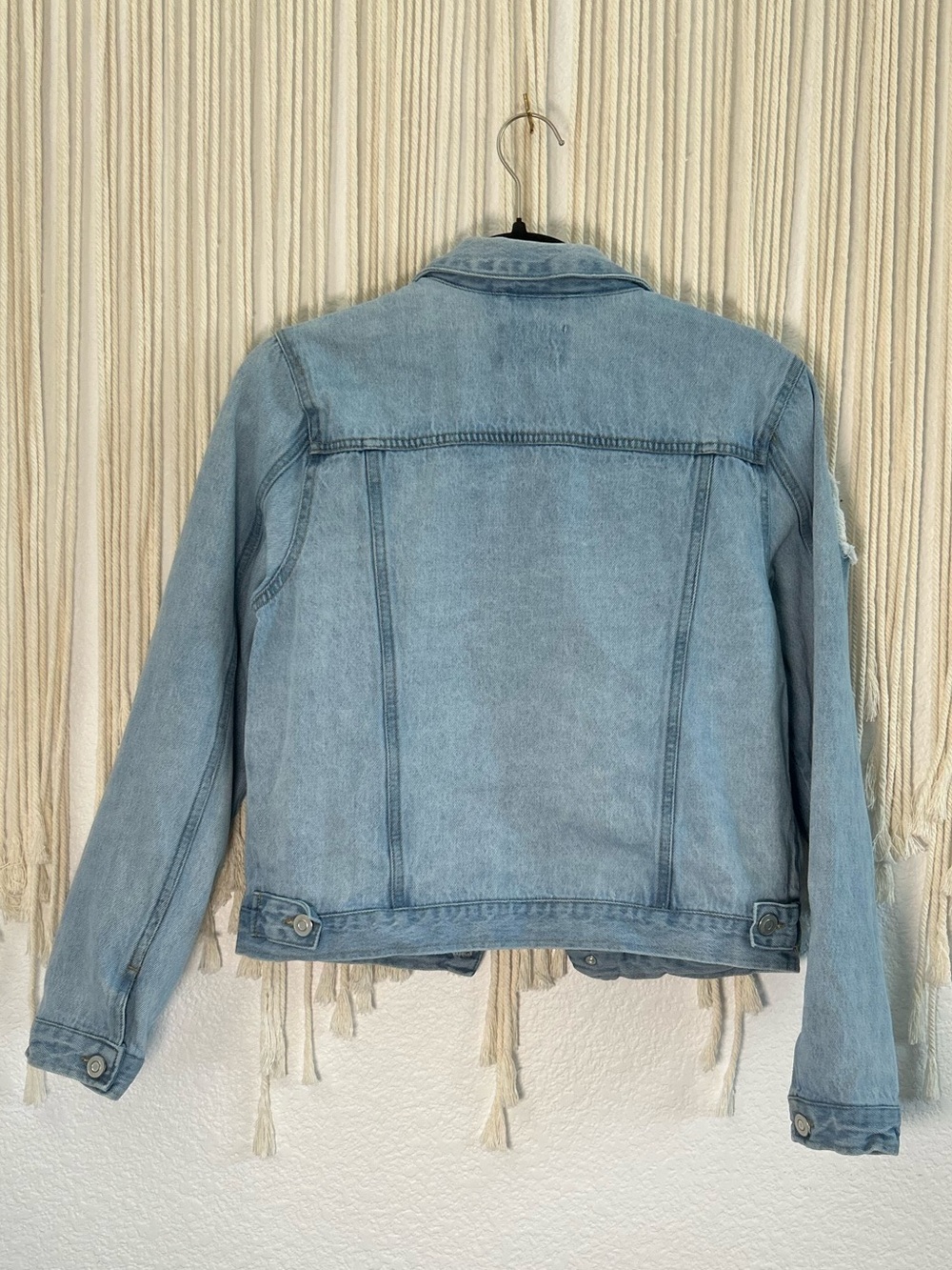 Love Tree Light Wash Distressed Denim Jacket - Picture 10 of 13